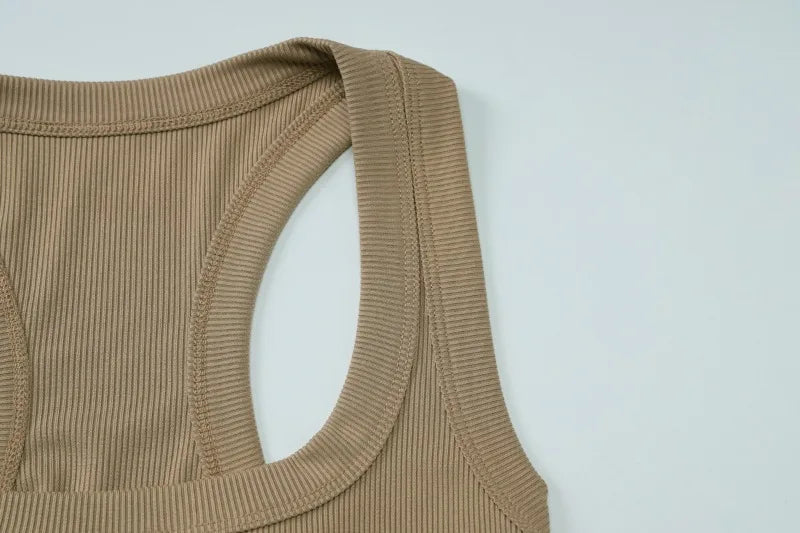 Racerback Tank Top Tight Fitted Solid Color Ribbed Sleeveless Crop Tops Fashion Summer Clothes for Woman 2025