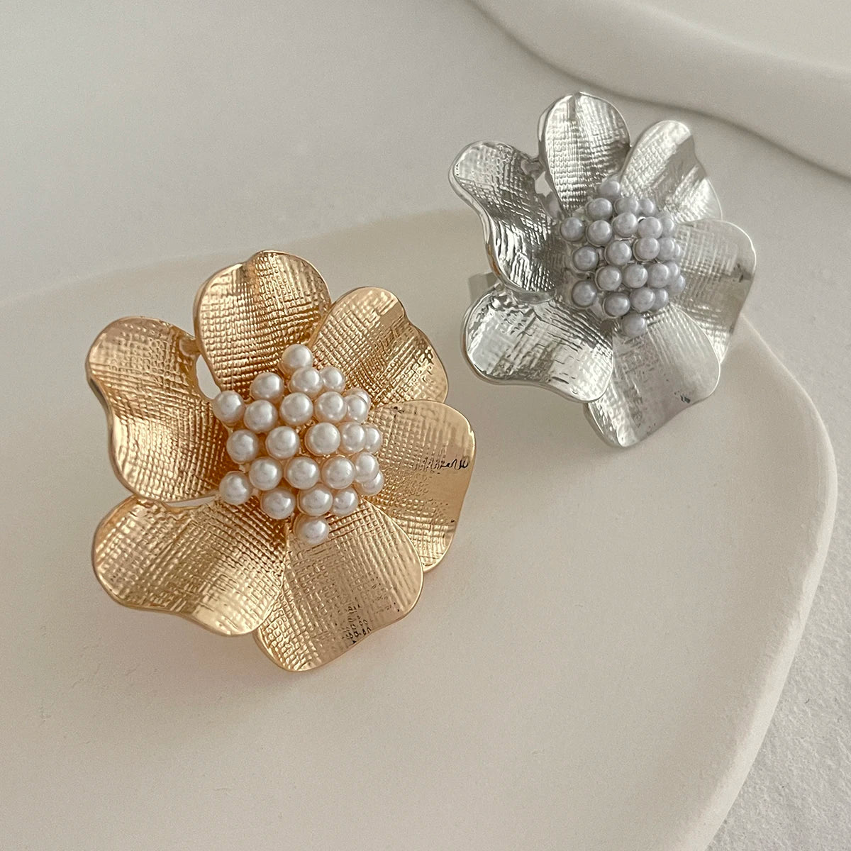 20 Styles Boho Unique Gold Color Petal Flower Rings for Women Punk Geometric Adjustable Rings Couple New Year Jewelry