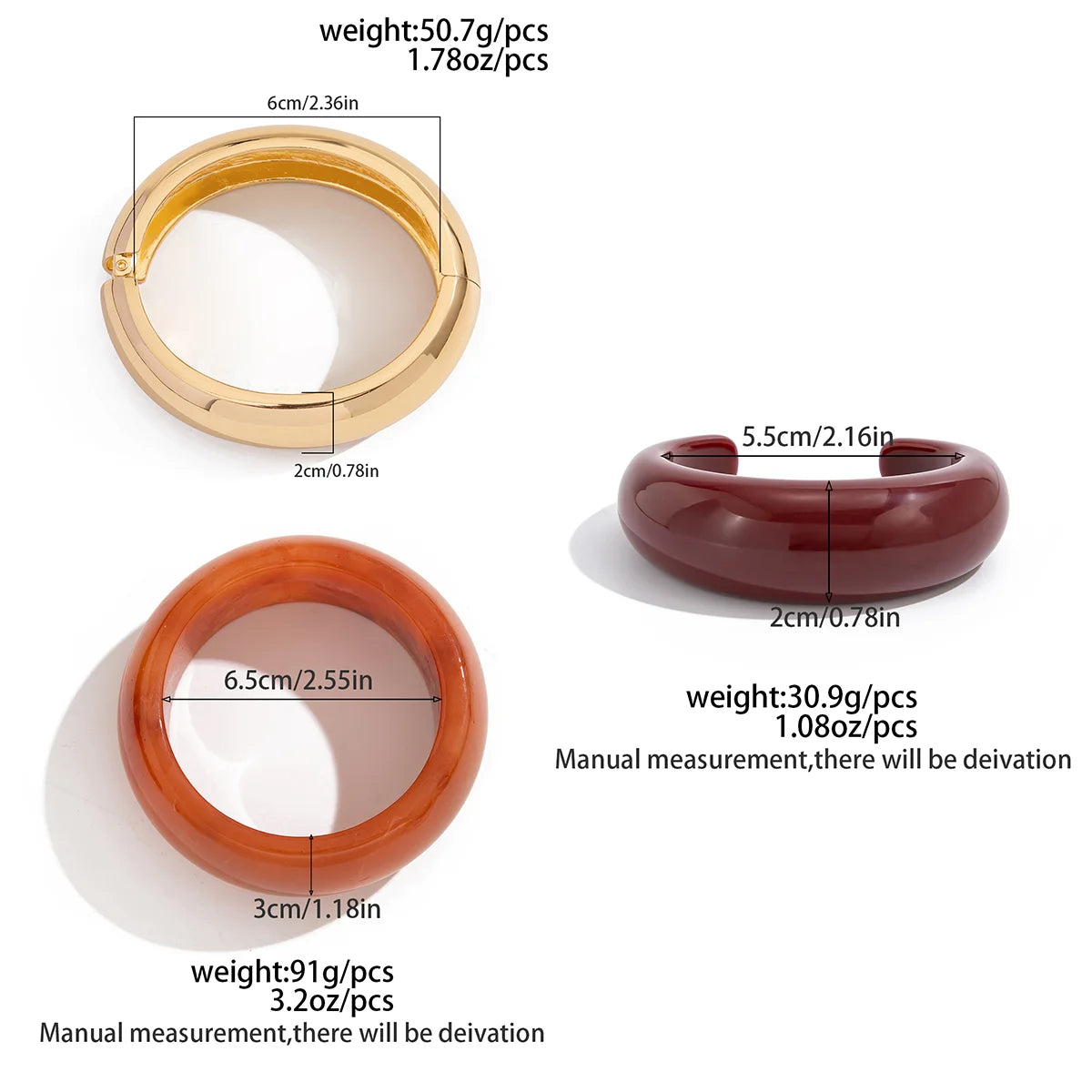 2025 Trendy Irregular Thick Resin Bangle Bracelets for Women Vintage Unique Wide Cuff Bracelet Party Beach Jewelry