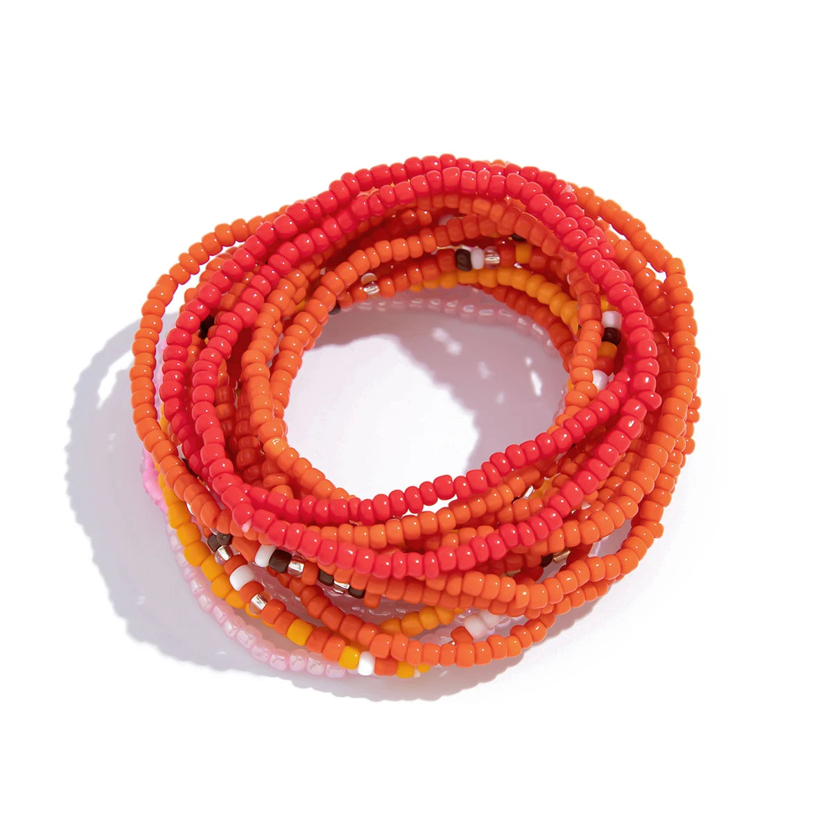 20Pcs/Set Boho Colorful Seed Beads Chain Bracelets Anklet for Women Summer Beach 2025 New Fashion Y2K Kpop Jewelry Gift