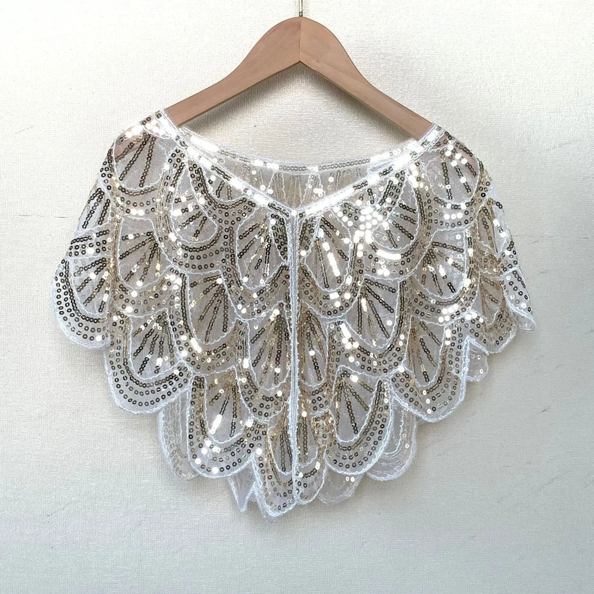 Sequined Mesh Embroidered Cape Shawl Women Lace Beaded Bolero Shrug Formal Evening Prom Wedding Party Shoulder Wrap