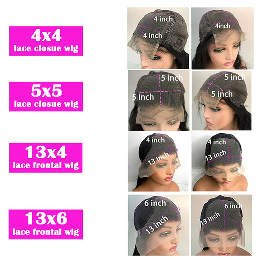 200Density HD Chocolate Brown Body Wave 13x6 13x4 Lace Frontal Remy Human Hair Wig For Women