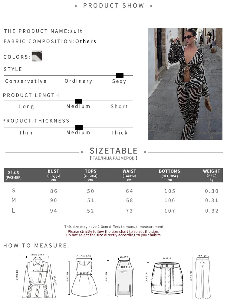 Stripe Patchwork 2 Piece Set Woman Lace-Up Open Collar Full Sleeve Oversize Style Tops+Drawstring Long Pants Outfits