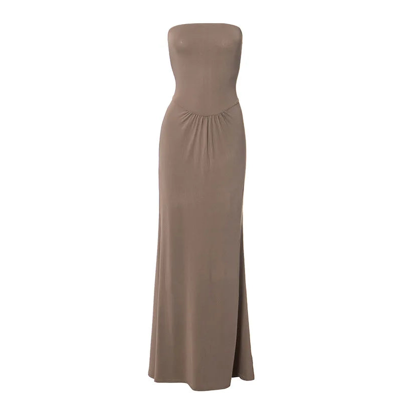 Strapless Backless Long Maxi Dress Women Summer 2024 Fashion Party Dresses Woman Elegant Night