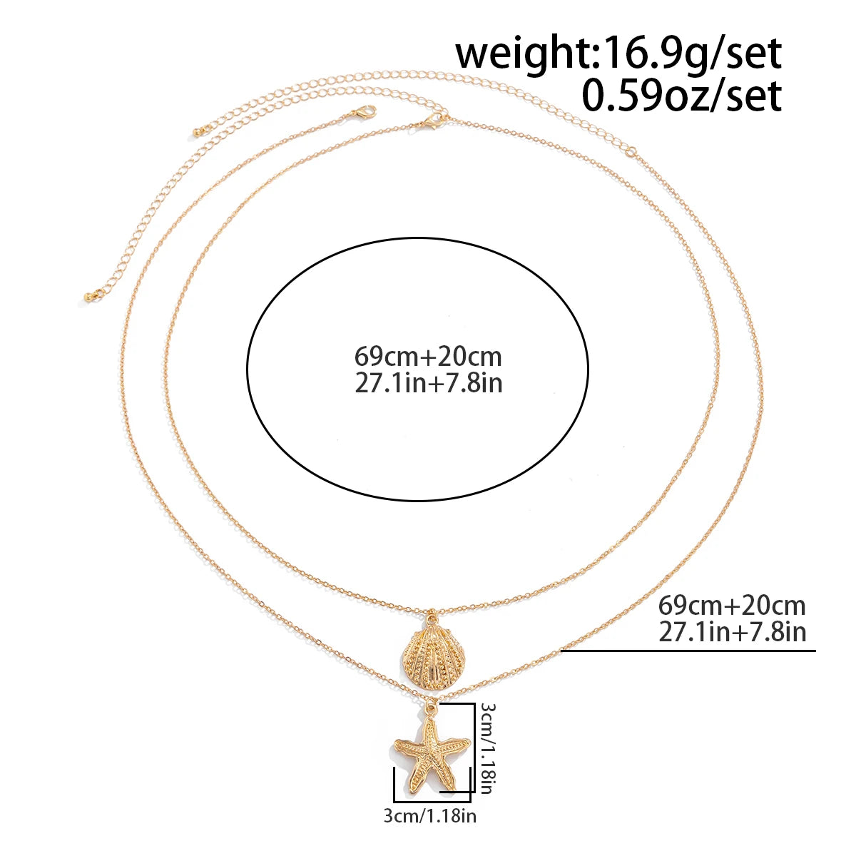 Sexy Simple Metal Starfish Scallop Pendant Waist Belly Chain for Women Summer Beach Bikini Vacation Body Jewelry Gift