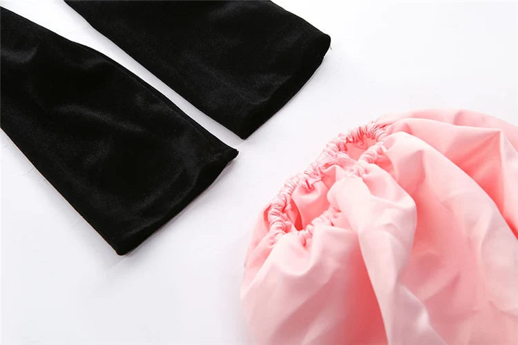 Women Strapless Velvet Dress Elastic Bodycon With  Clouds Gloves Birthday Vacation Party French Romantics Streetwear