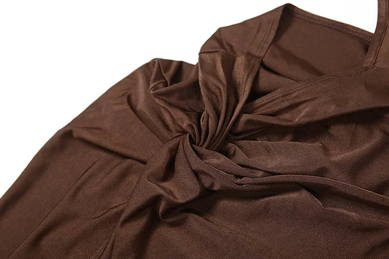 One Shoulder Hollow High Split Long Dresses Fashion 2025 Summer Sexy Party Dress for Women Clothing