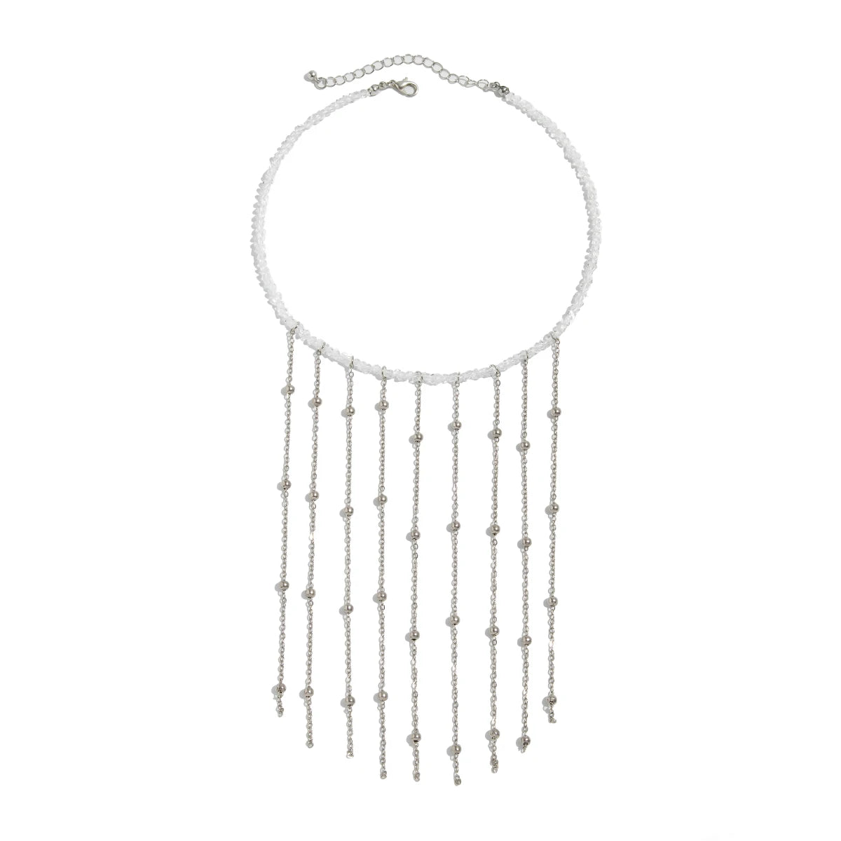 2025 New Fashion Vintage Tassels Pendant Necklace Women Trendy Creative Crystal Beads Chain Neck Accessories Jewelry