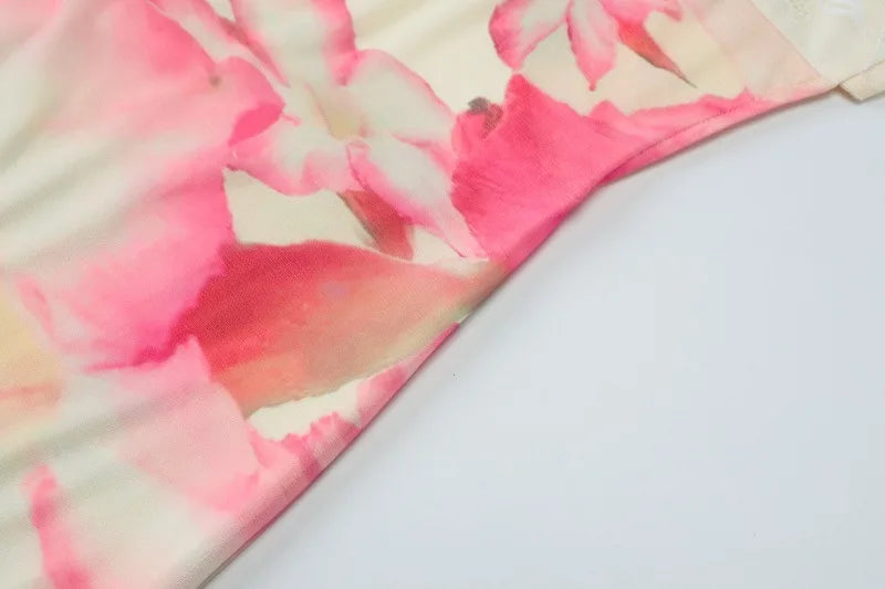 Flower Print Lace Trim Sleeveless Backless Maxi Dress 2025 Woman Elegant Party Dresses for Wedding Guest