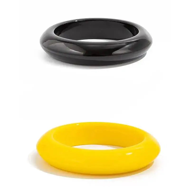 2 Styles Y2K Boho Glossy Resin Plastic Thick Wide Bracelets for Women Trend Vintage Arm Bangle Suitable for Party Daily
