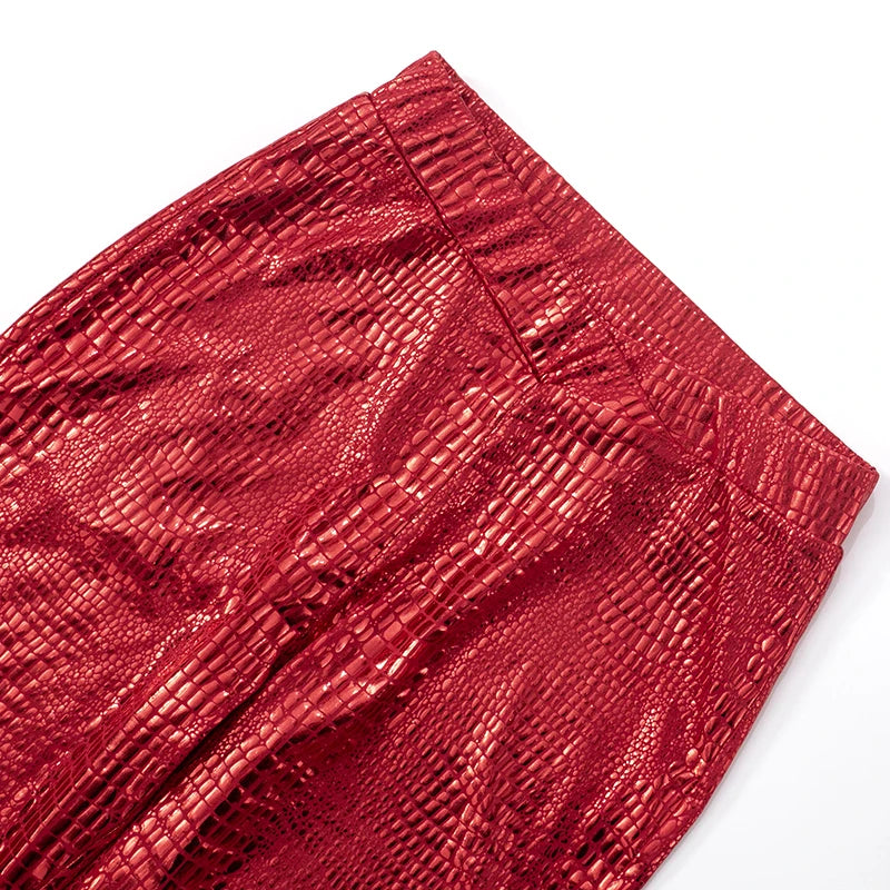 Serpent Crop Pants Women Silky Glossy Sexy Wild Skinny Basic Streetwear Hipster Summer Trend Clubwear Bike Shorts