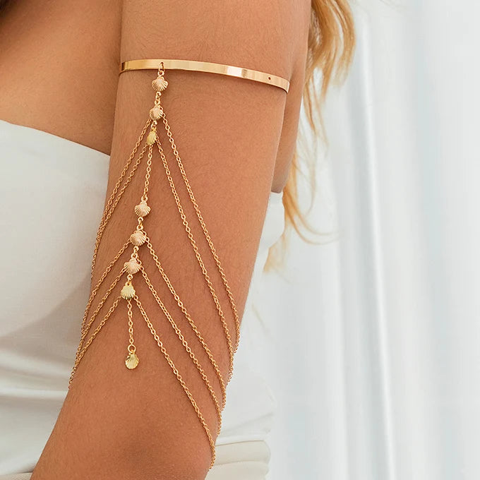 17 Styles Boho Crystal Pendant Cuff Open Bangles for Women Wed Bridal Goth Tassel Link Arm Bracelets Party Jewelry Gift