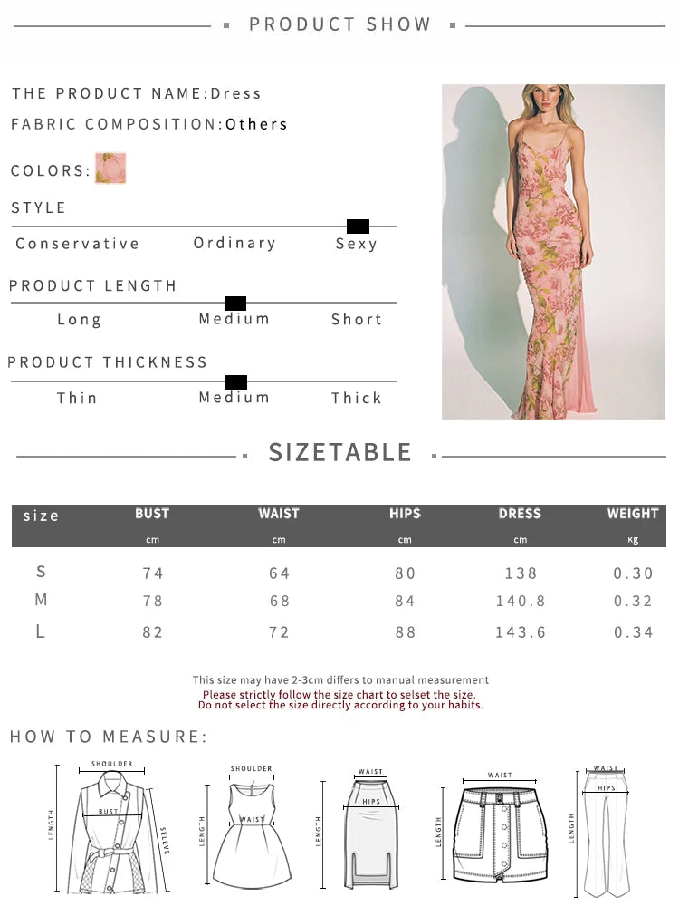 High Waist Floral Print Sling Dress Woman Summer Trend Low-Neck Backless Sleeveless Robe Birthday Party Elegant Vestidos