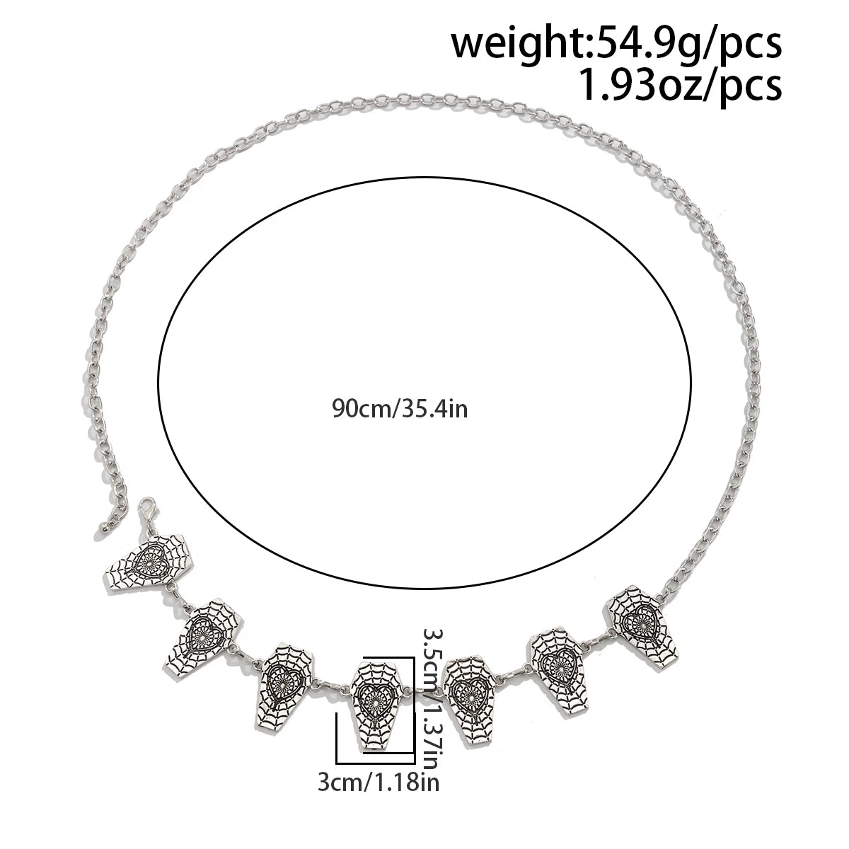 Vintage Spider Web Cross Jesus Moon Waist Belly Chain for Women Goth Metal Belt Waistband Halloween Body Jewelry Gift