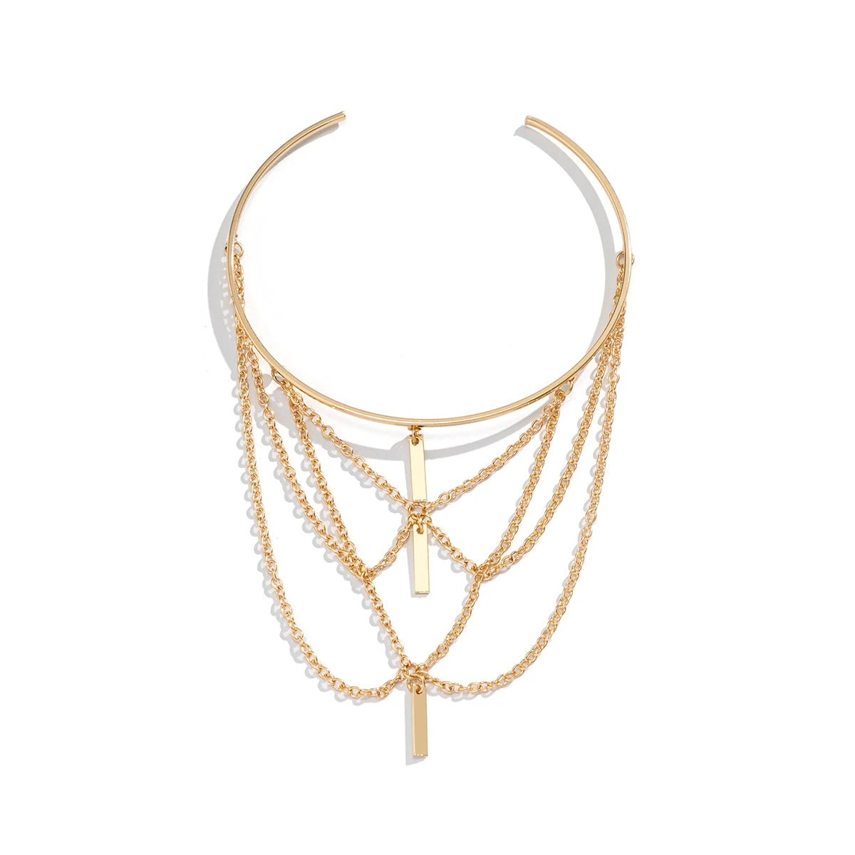 Vintage Multilayer Stick Tassel Pendant Upper Armband Cuff Open Bangles for Women Long Chain Arm Body Bracelet Jewelry