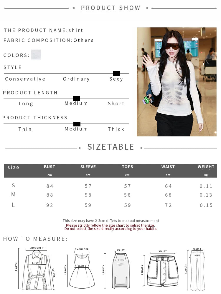 Art Print t-Shirt Women Full Sleeve Skinny Half Turtleneck Elasticity Daily Simple Street Music Festival Clubwear