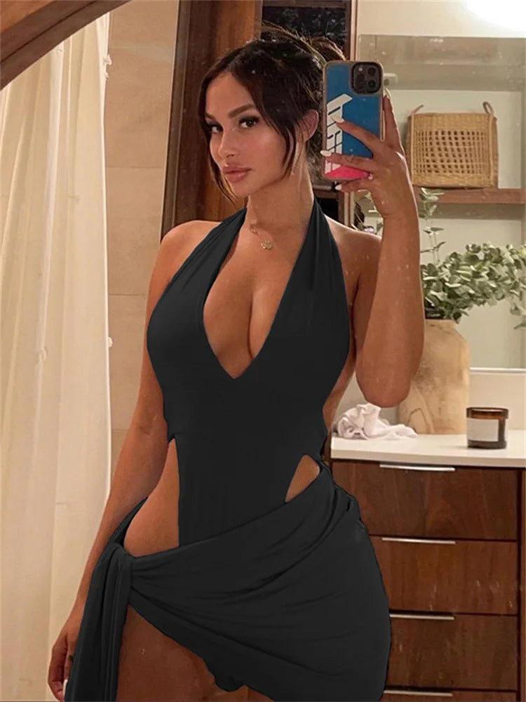 Sexy Women 2 Piece Sets 2025 Trend Beach Vacation Wear Basic Bikini Bodysuit Skirts For Clothing Swimsuit Match Suits