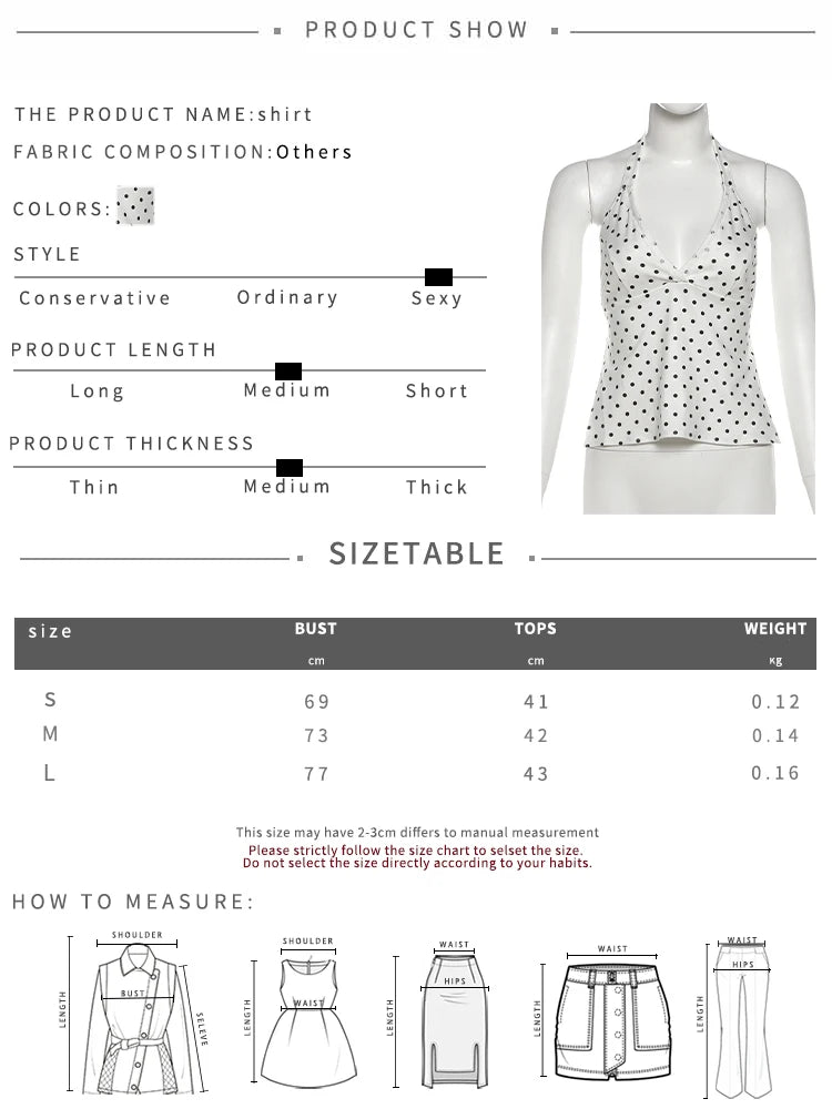 Polka Dots Print Women 2 Piece Set Sexy Halter Camisole+Elastic Bubble Shorts Matching Clubwear Beach Vacation Outfit