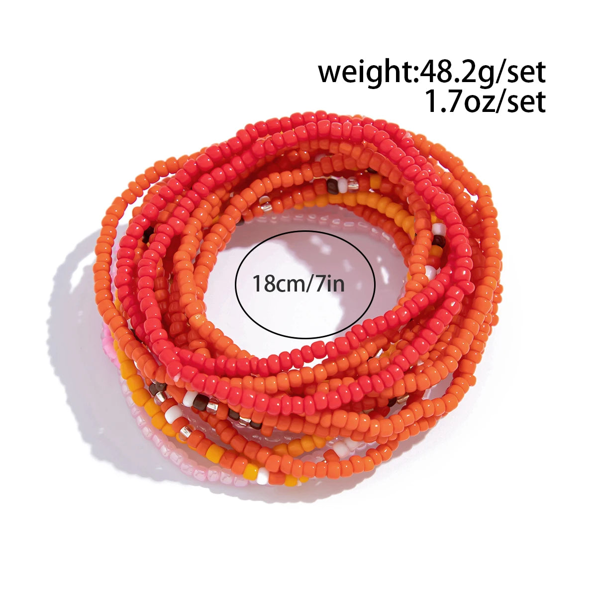 20Pcs/Set Boho Colorful Seed Beads Chain Bracelets Anklet for Women Summer Beach 2025 New Fashion Y2K Kpop Jewelry Gift