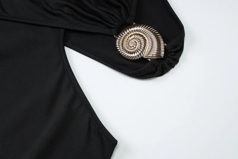 Side Cutout V Neck Sleeveless Long Dresses Black White Elegant Dresses Woman Luxury Party Gowns
