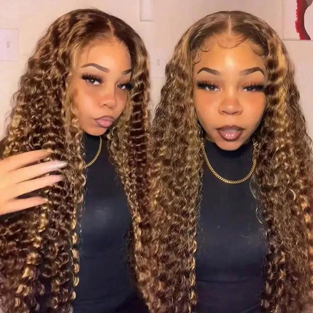 Highlight 13x4 5x5 HD Lace Frontal Deep Wave Water Curly Glueless Reusable Remy Human Hair Wig