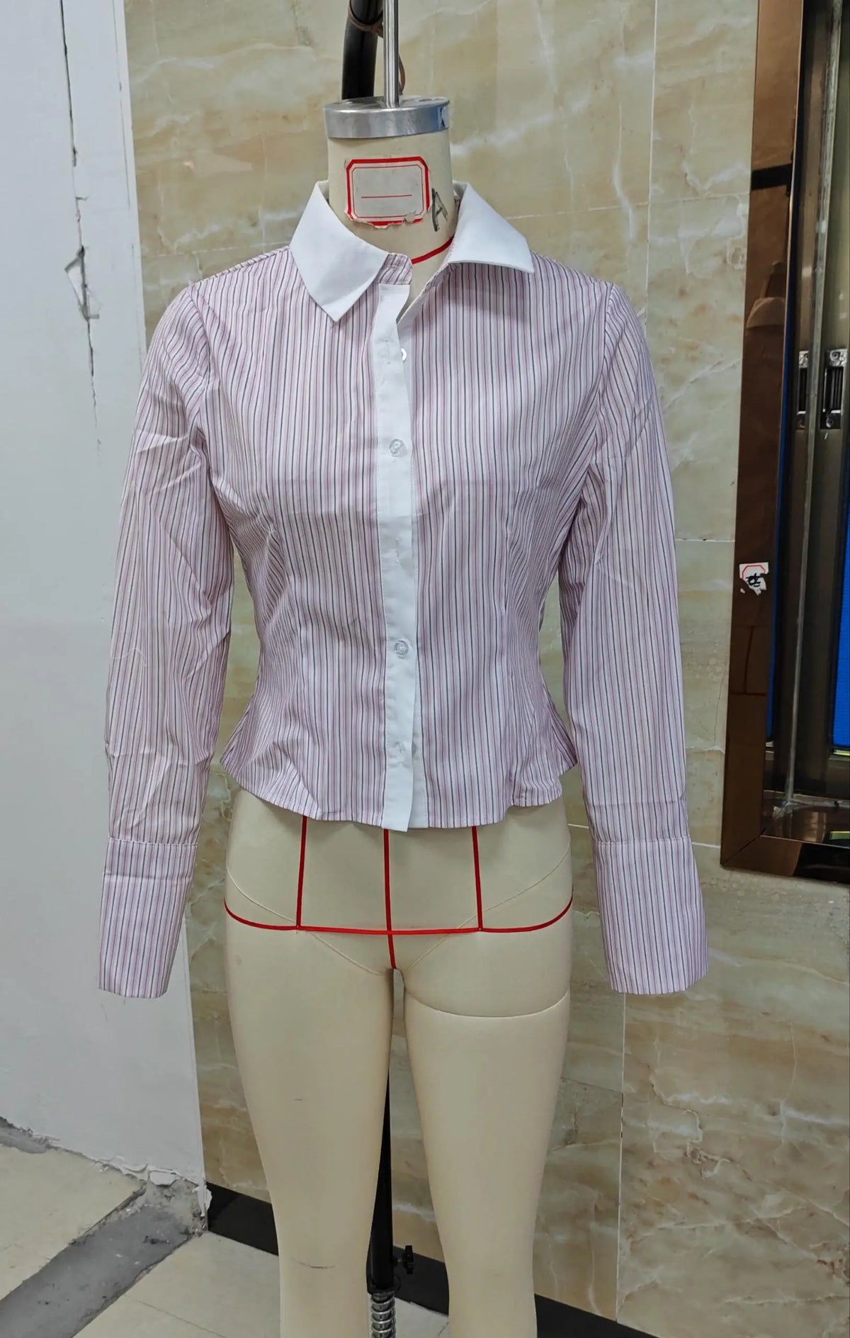 Fashion Women Striped Shirt Long Sleeve Shirt Button-down Elegant Ladies Blouse Fall Spring Work Out Tops Casual Daily