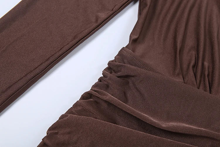 Sexy Jumpsuit Women Deep v-Neck Full Sleeve Skinny Backless Midnight Folds High Elasticity Fashion Classic Streetwear