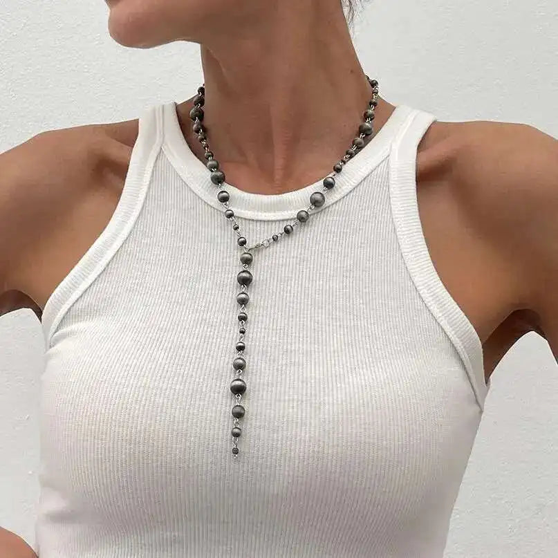 Goth Plastics CCB Beads Chest Choker Necklace for Women 2025 New Fashion Retro Sweater Chain Party Jewelry Accessories