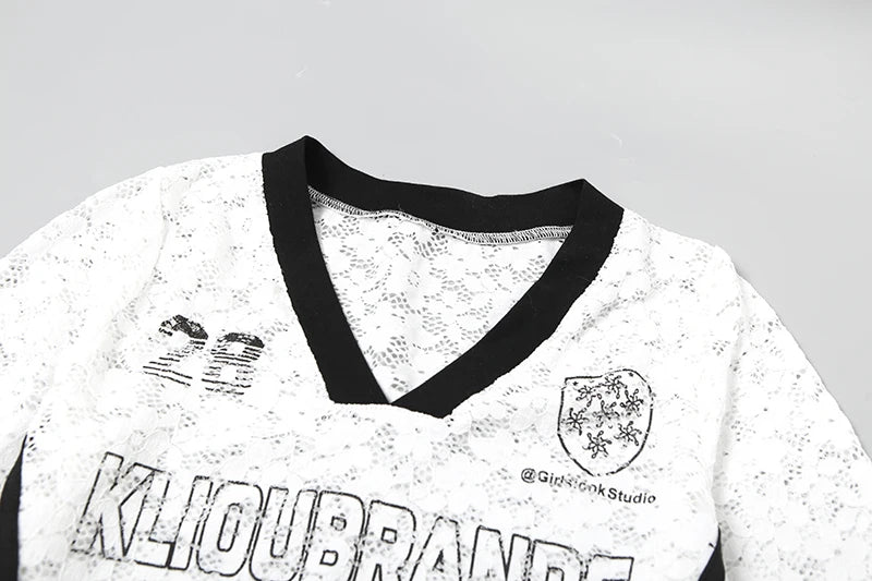 Women Summer Matching 2 Piece Set Y2K Mesh Jacquard Hipster Fashion Crop Tops+Puffy Skirt Matching Vacation Clubwear