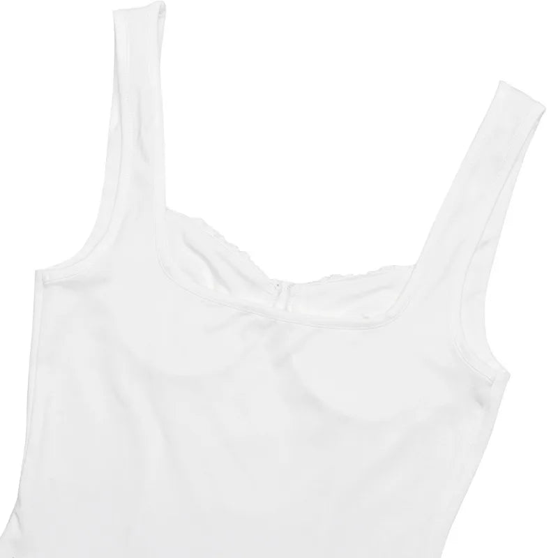Square Neck Sleeveless Backless Pleated Mini Dresses Summer Dress Holiday Pink White Coquette Clothes