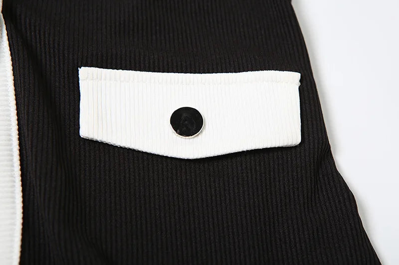 Black Knit 2 Piece Set Long Sleeve Cardigan and Flare Pants Matching Sets Elegant Fall Outfits Woman 2025