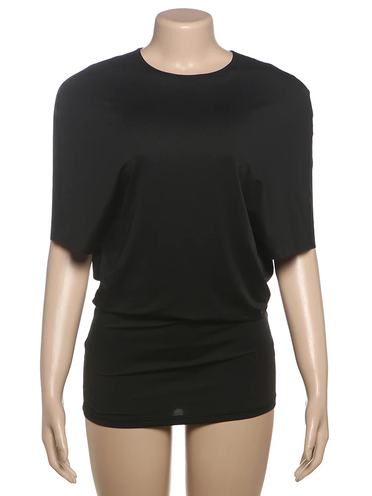 Sexy Backless Mini Dress Women Y2K Solid Trend Style o-Neck Half Sleeve Spicy Girls Street Fashion Skinny Outfits