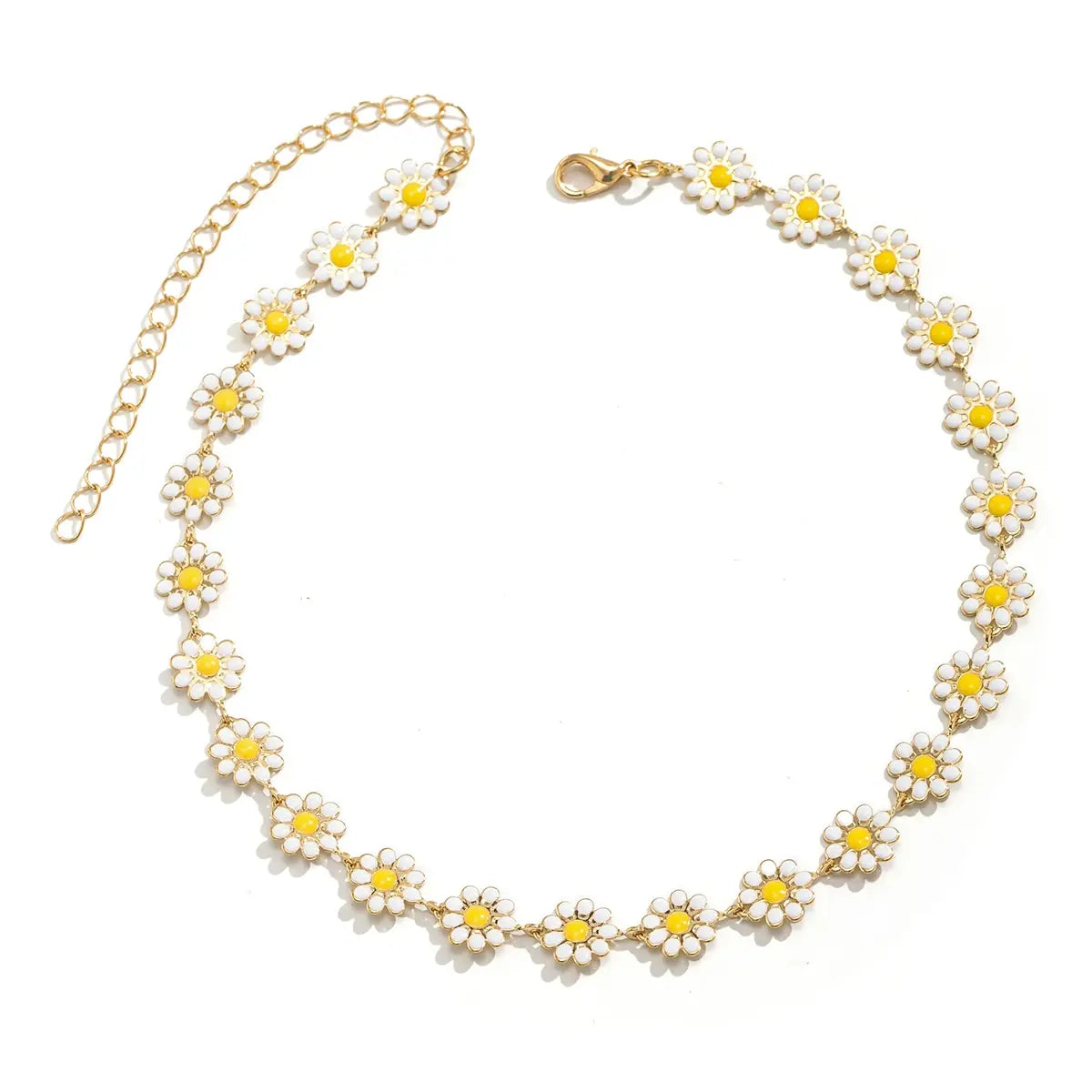 Kpop Flower Daisy Clavicle Chain Necklace for Women Wed Summer Sweet Short Choker Fashion Statement Jewelry Gift Y2K Accessories
