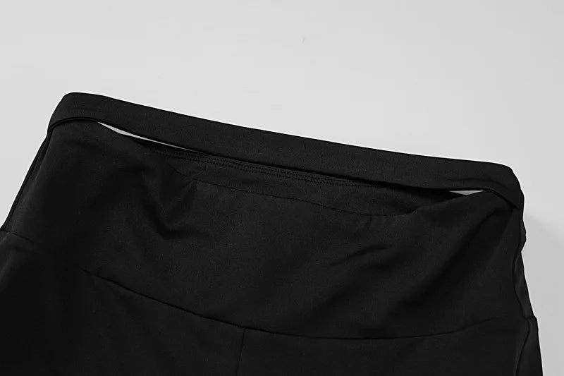 Sexy Black 2 Piece Set Cut Out Tube Top Flare Pants Kylie Jenner Outfits Women Trending Clothing Summer