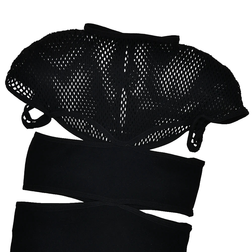 Sexy Hollow Playsuits Women Thin Sexy Patchwork Body-Shaping Midnight Party Clubwear Stretch Activity Summer Romper