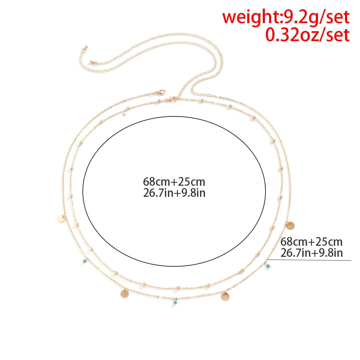 2Pcs/Set Boho Minimalism Waist Beads Chain for Women Summer Bikinis Vintage Geometric Sequins Belly Belt Body Jewelry
