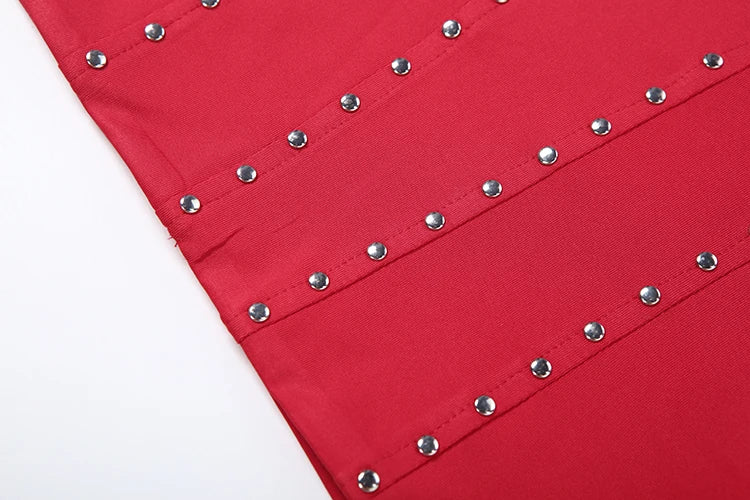 Party Coquette Tank Top Women Hollow Rivet Classic Trend Sleeveless Stretch Skinny Midnight Sexy Christmas Club Vests