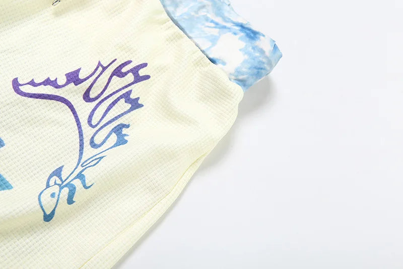 Fashion Graffiti Print Sweatpants Drawstring High Waist Wide Leg Pants Streetwear Womens Clothing P71-CE32