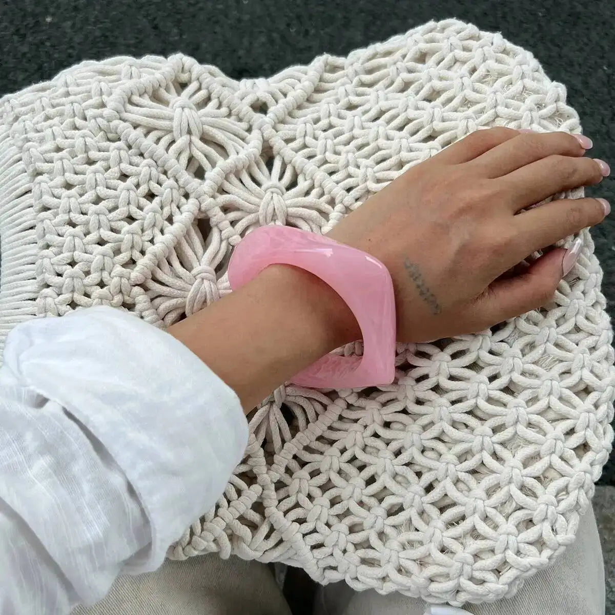 Y2K Kpop Irregular Resin Acrylic Bangles for Women New Trend Boho Geometric Charm Wide Bracelets Pulseras Jewelry Gift