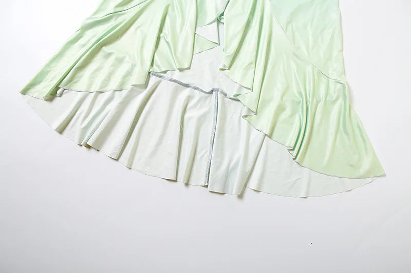 Gradient Blue Print V Neck Long Sleeve Dresses for Woman Fall 2025 Elegant Wedding Party Dress