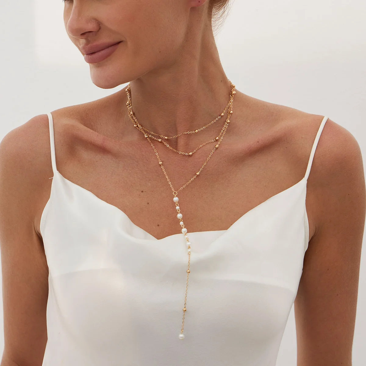 Vintage Imitation Pearl Long Tassels Pendant Necklaces For Women Bohemia Elegant Summer Party Banquet Charm Jewelry