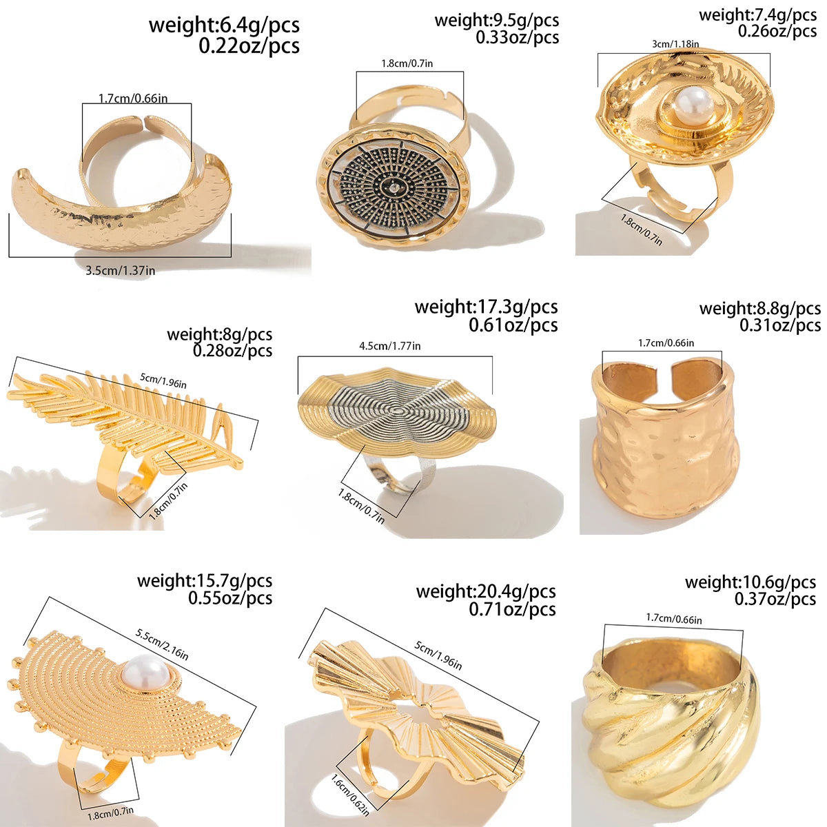 18 Styles Vintage Punk Petal Flowers Rings for Women 2025 Trend Goth Geometric Adjustable Rings New Year Party Jewelry