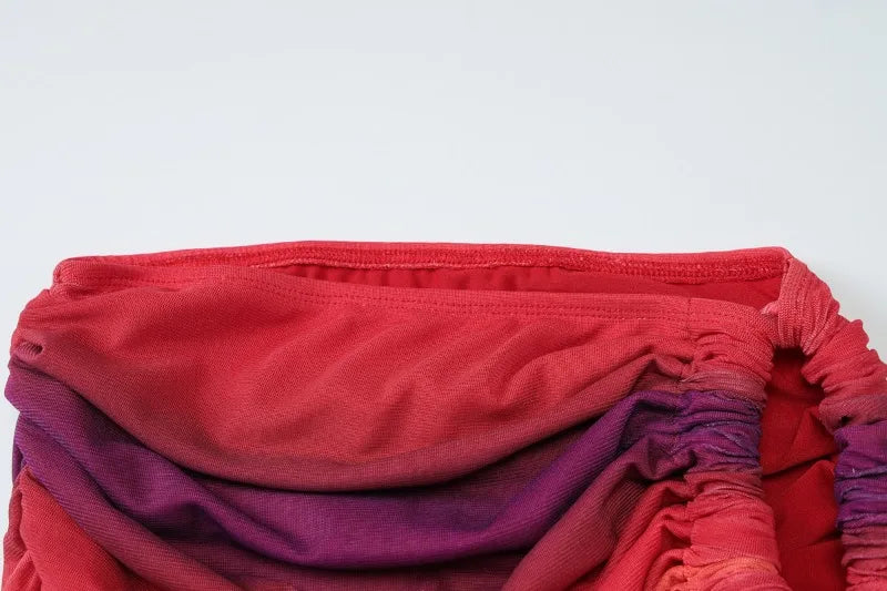 2 Piece Set Twisted Crop Top and Side Split Long Skirt Matching Sets Sexy Vacation Outfits Women Clothes