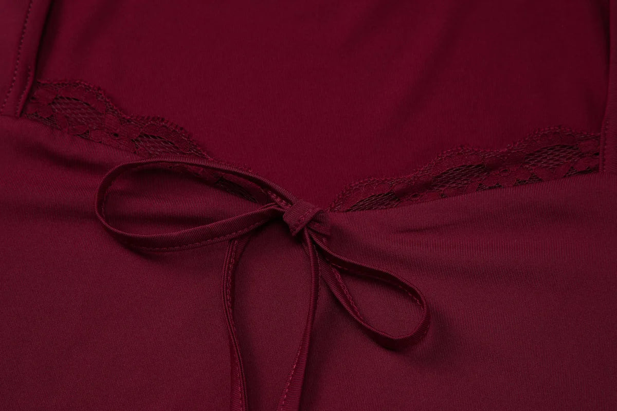 Women's T-shirts Bow Tie Lace Trim Square Neck Short Sleeve Crop Tops for Woman Sexy Summer Clothes 2026