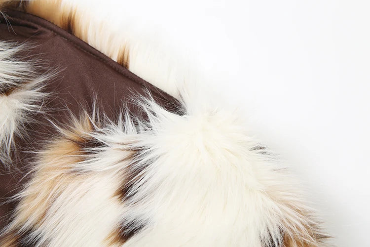 Furs Leopard Luxury Jacket Women Warm Winter Hipster Full Sleeve Streetwear Wild Hipster Midnight Open Collar Coat