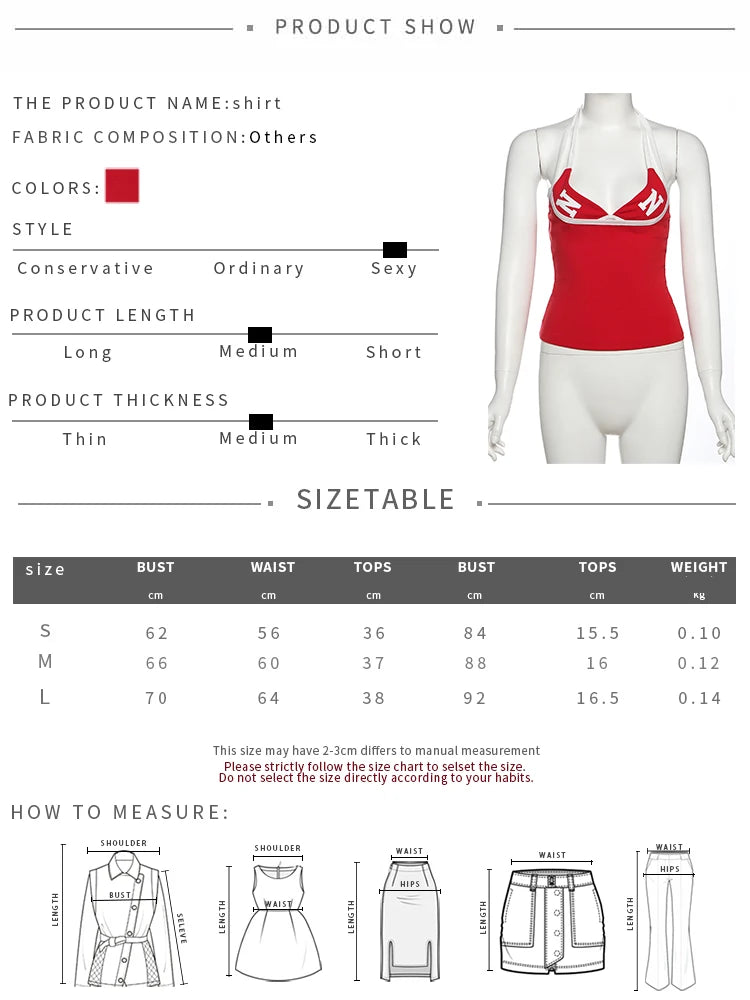 Sexy Bandage Bra+Camisole Women Letter Print Low-Neck Halter High Street Sexy Skinny Simple Midnight Hottie Two Tops