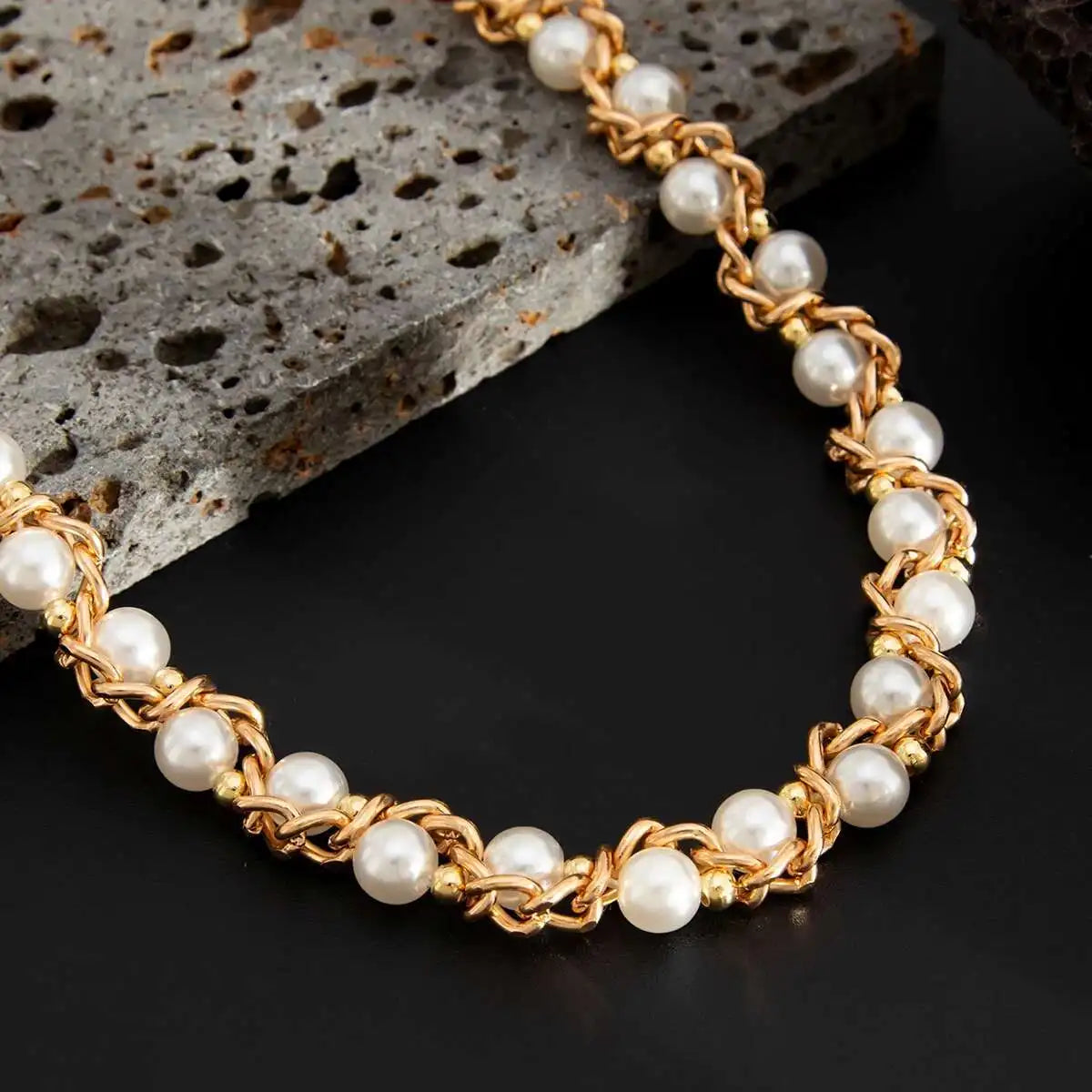 Punk Imitation Pearl Trousers Hipster Pant Jean Keychain Ring Clip for Men Tassel Bag Handbag Chain Women Jewelry Gift