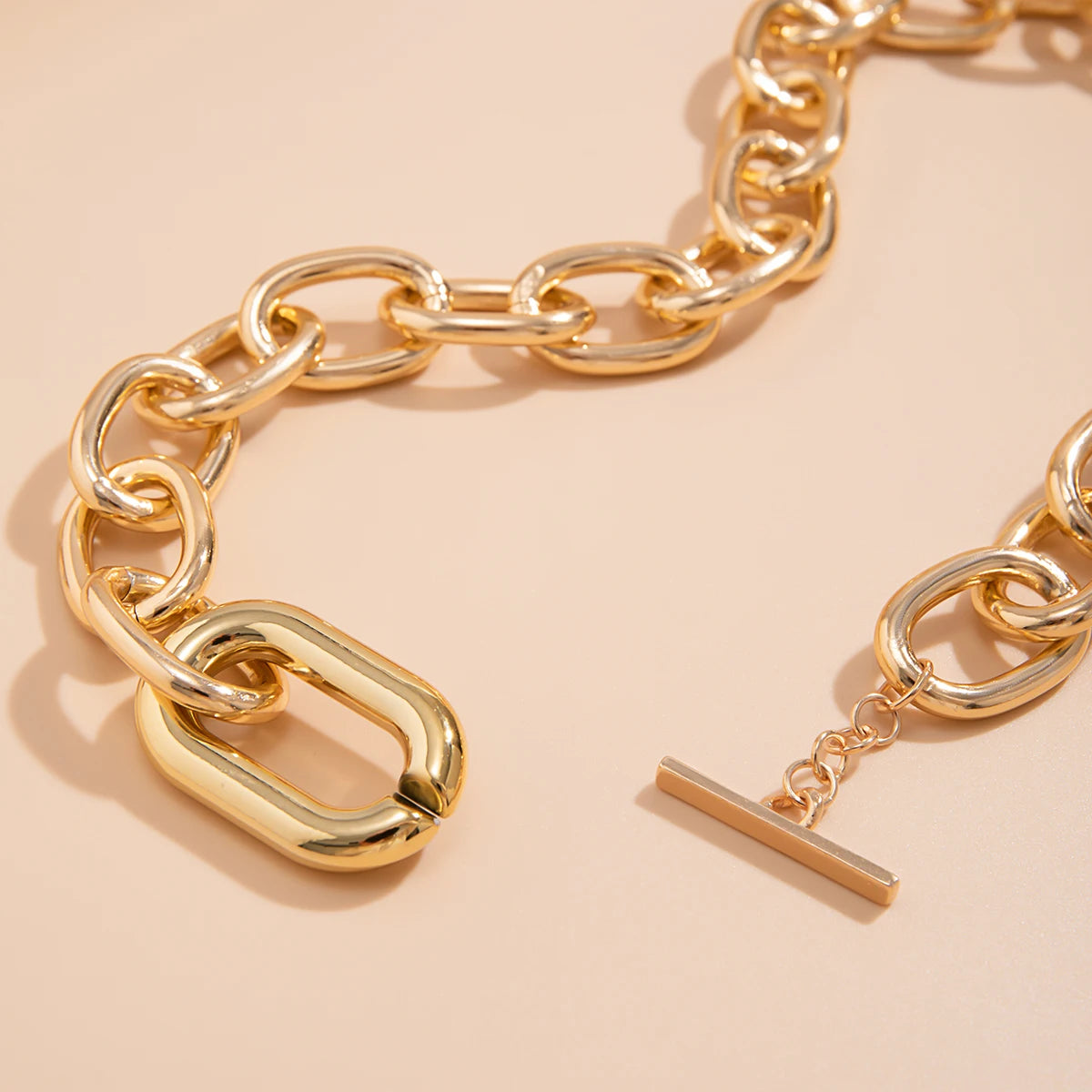 Vintage Punk Heavy Metal Big Chunky Chain Necklace for Women Goth OT Buckle Lock Choker Grunge Jewelry Steampunk Men