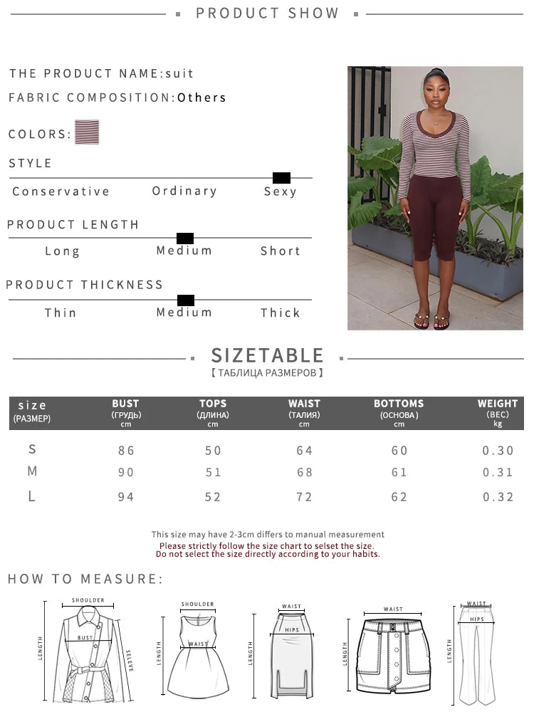 Autumn New Style 2 Piece Set Woman Sequin Print Low-Neck Full Sleeve T-Shirts+Skinny Wrap Hip Crop Pants Casual Suits