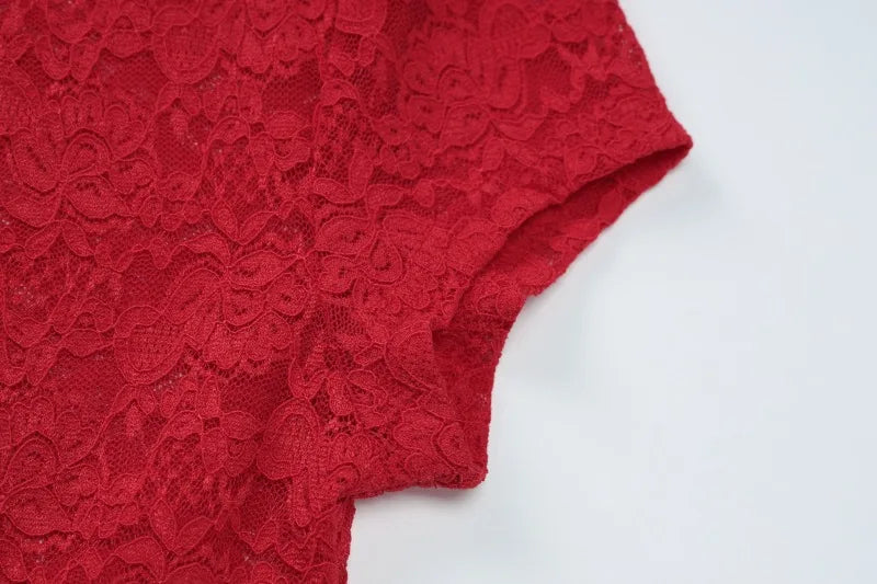 See Through Lace T Shirts Streetwear Sexy Crew Neck Short Sleeve Crop Tops for Women Summer Clothes 2025